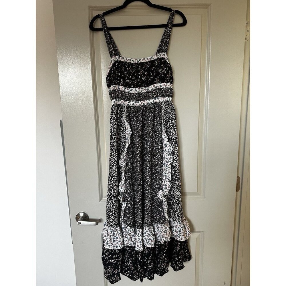 Free People Yesica Mixed Floral Maxi Dress Black Pink Size Size 4 Cottagecore - Picture 3 of 8